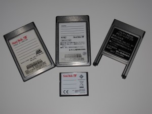 PCMCIA flash cards and adapter Back
