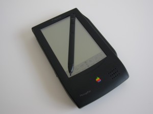 Original MessagePad with its metal stylus