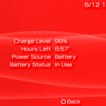 PSP Phat: Battery information screen